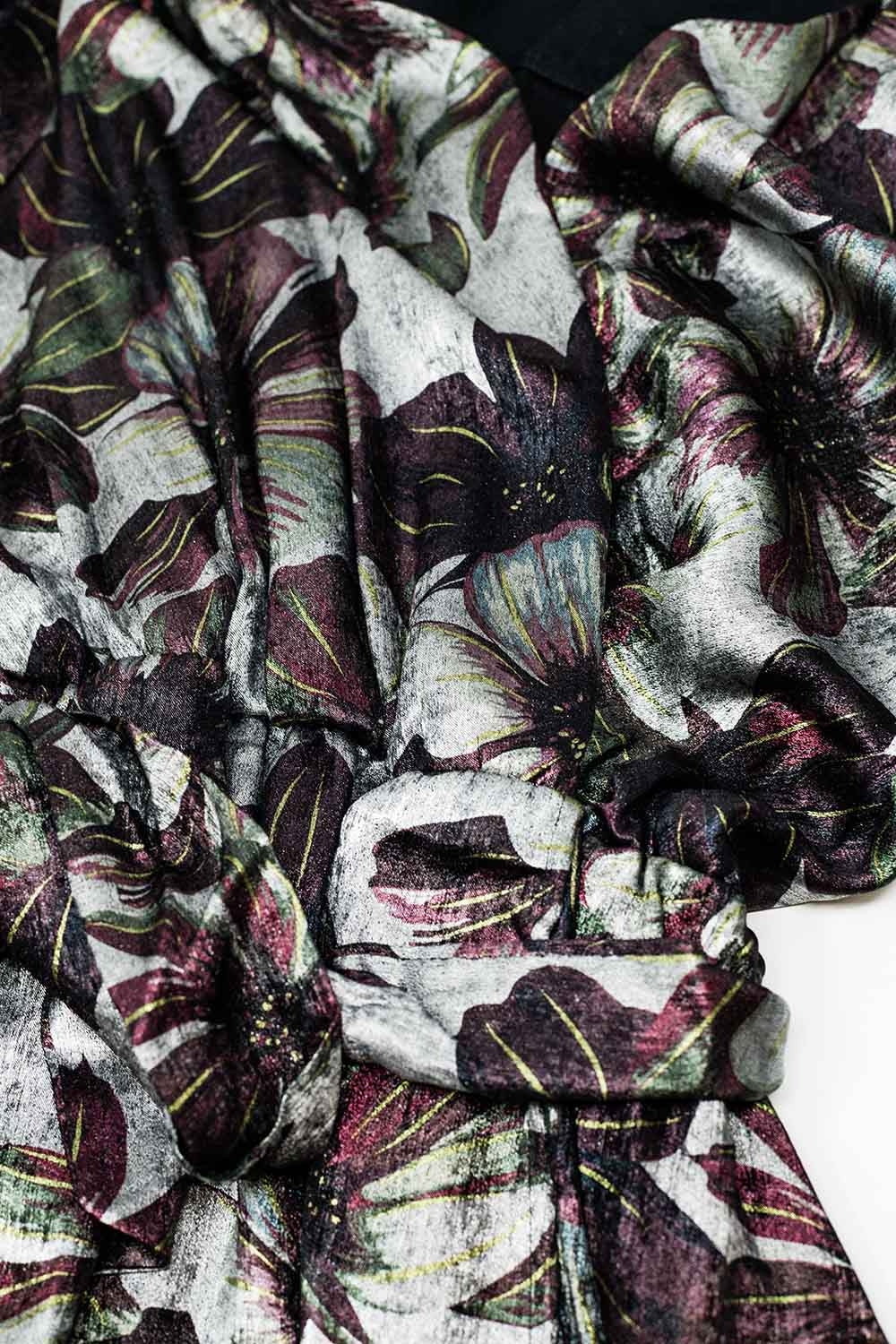 maxi dress with metallic effect flower print - dress