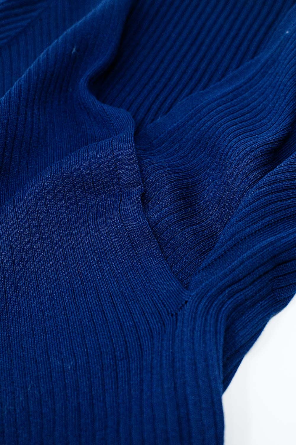 Navy sweater with crossed front and V-neck - jumper