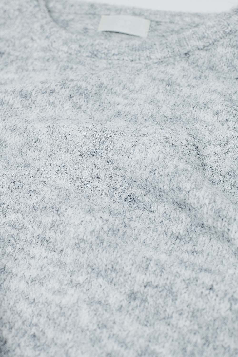 Cozy Balloon Sleeve Sweater in light grey - jumper