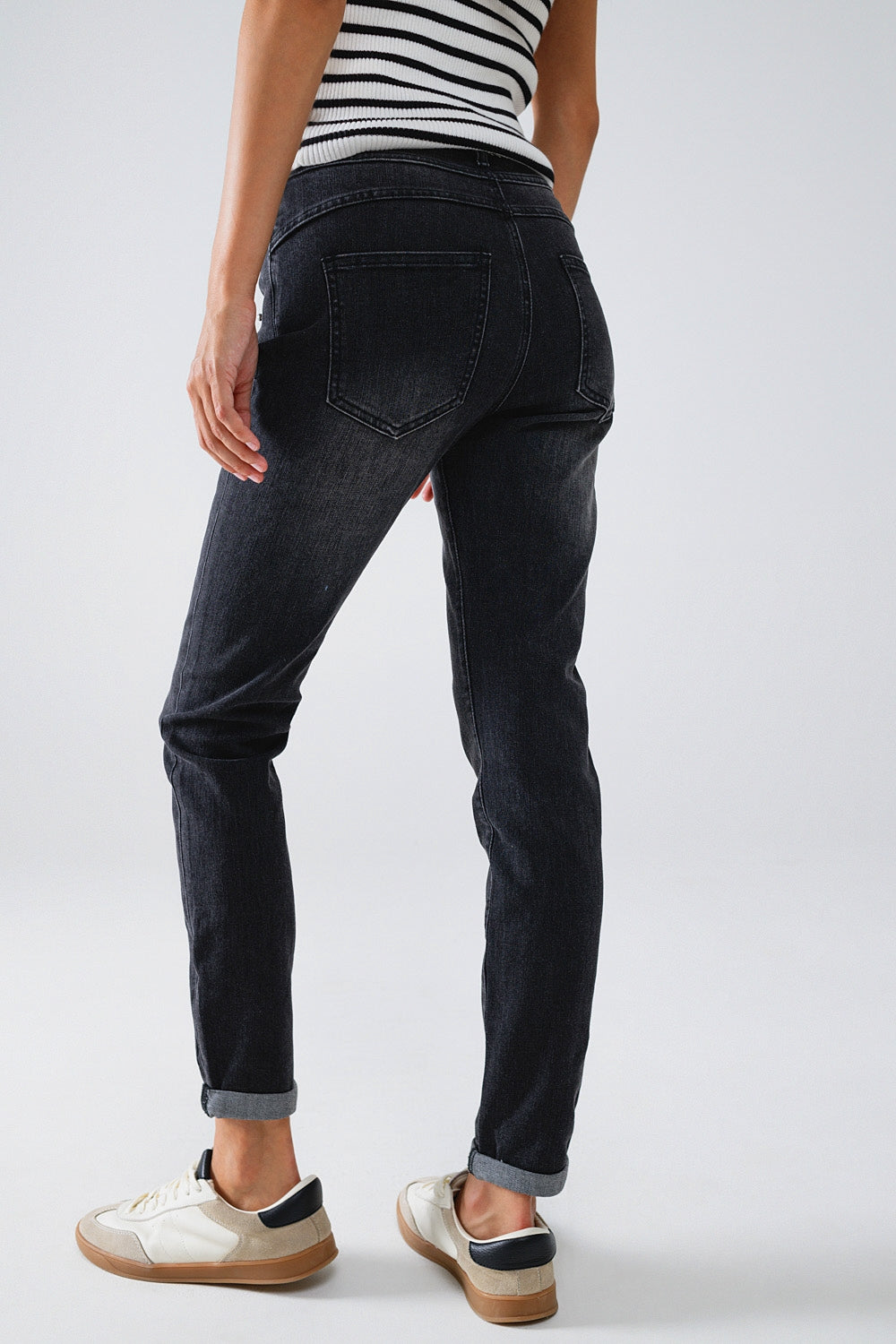 Black Skinny Jeans WIth Rhinestones - Denim