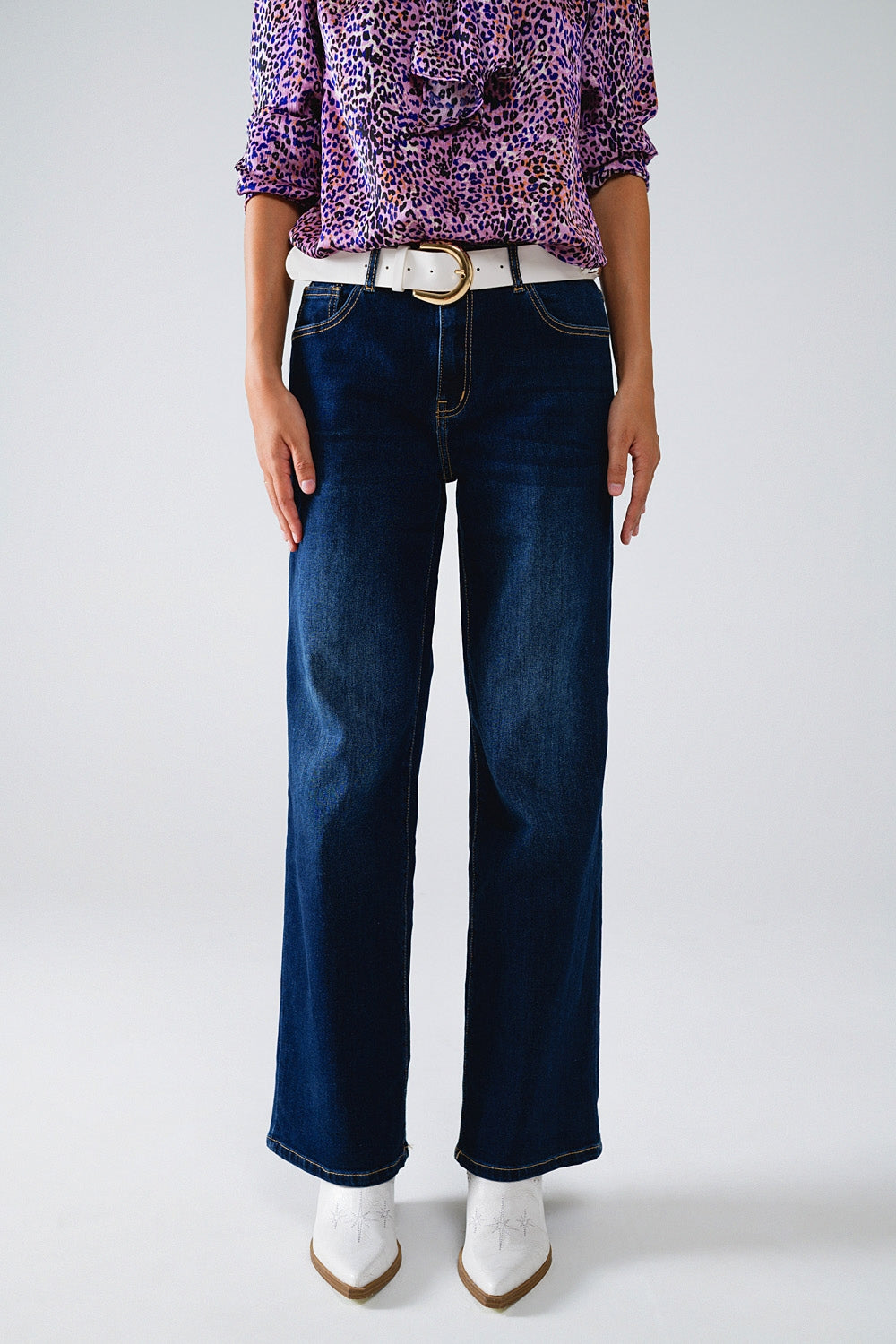 Dark wash wide leg 90's Jeans - Denim