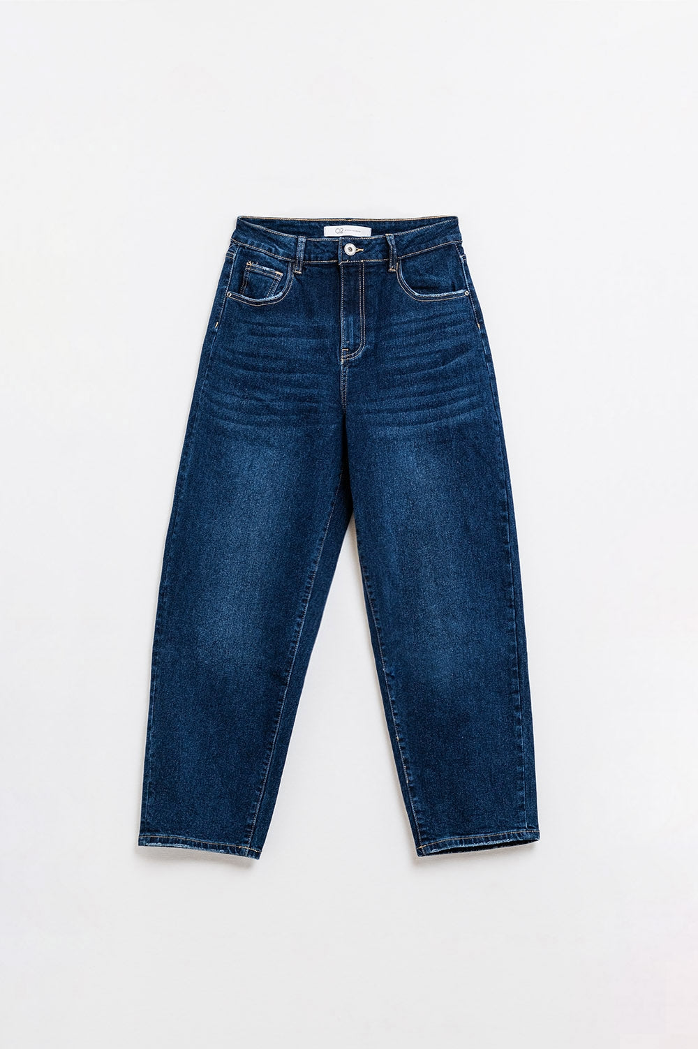 Wide Leg Mom Jeans In Mid Wash - Denim