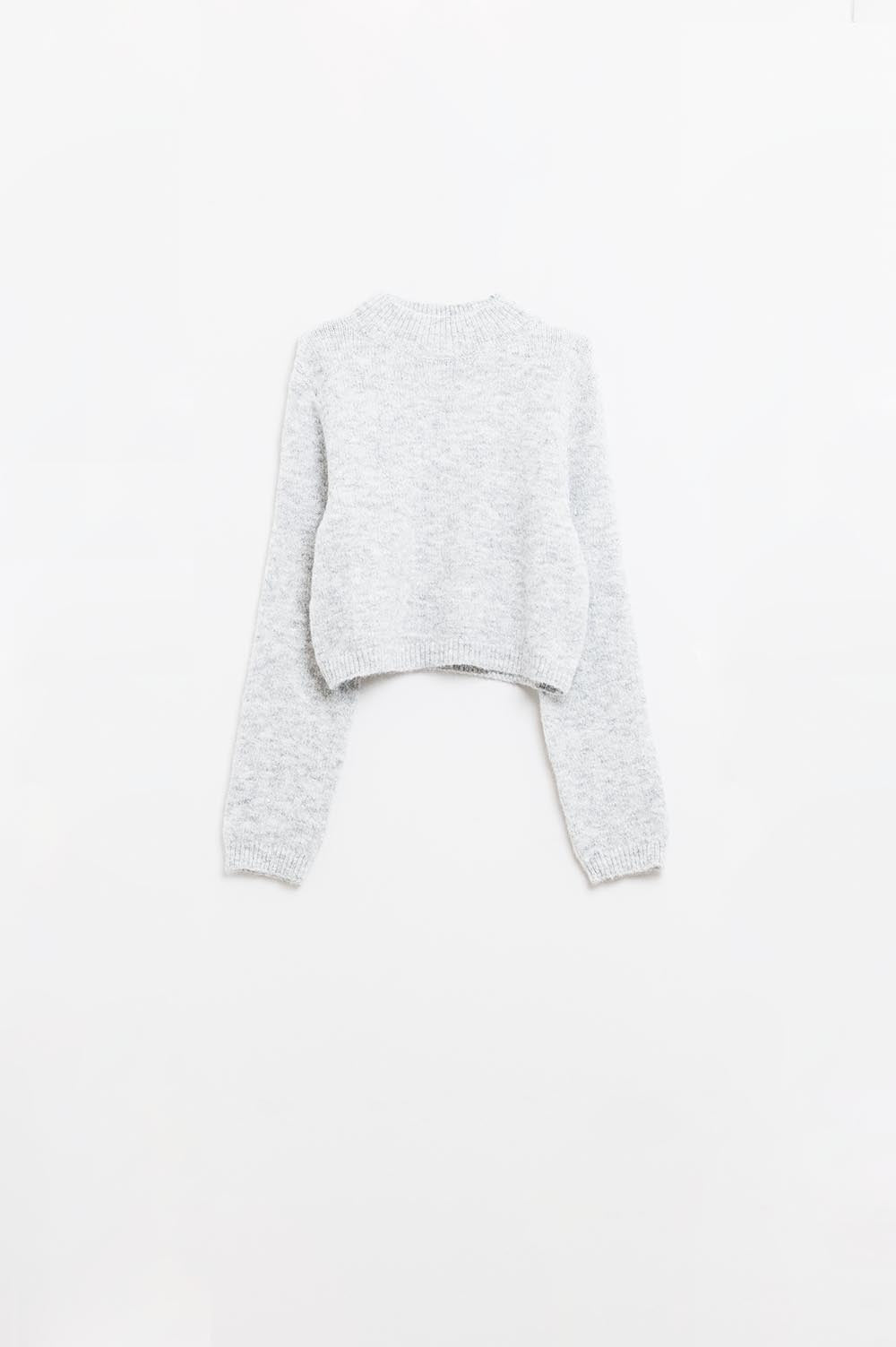 Grey jersey with long sleeves and open back detail - jumper