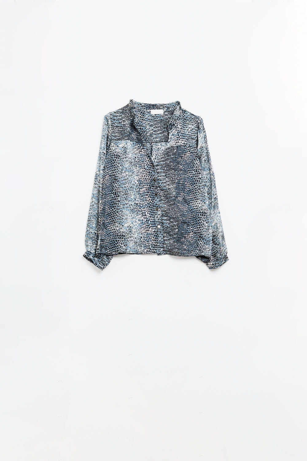 chiffon blouse in grey leopard print - Shirts
