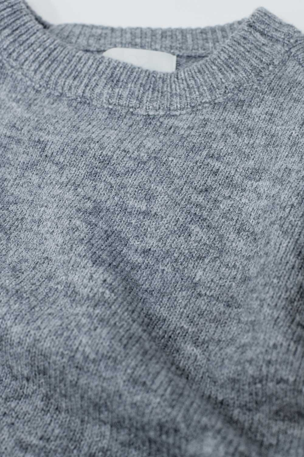 Soft knit grey jumper with balloon sleeves - jumper