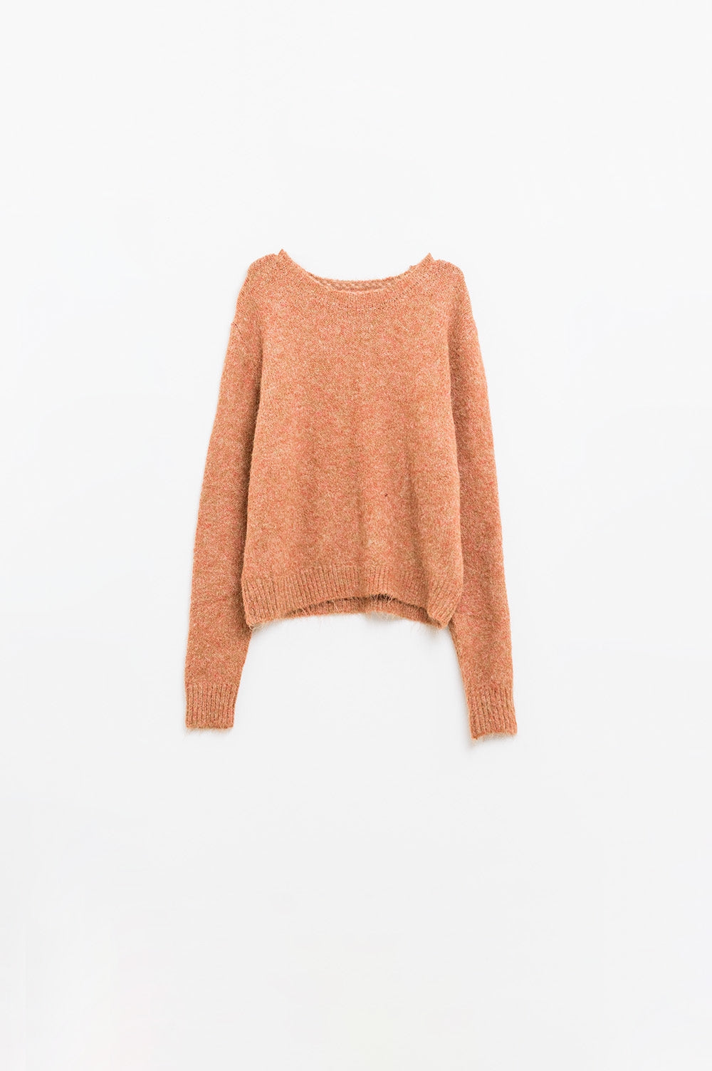 standard fit soft knit sweater in camel - jumper