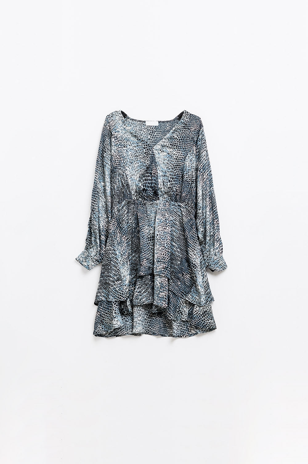 chiffon dress in grey leopard print - dress