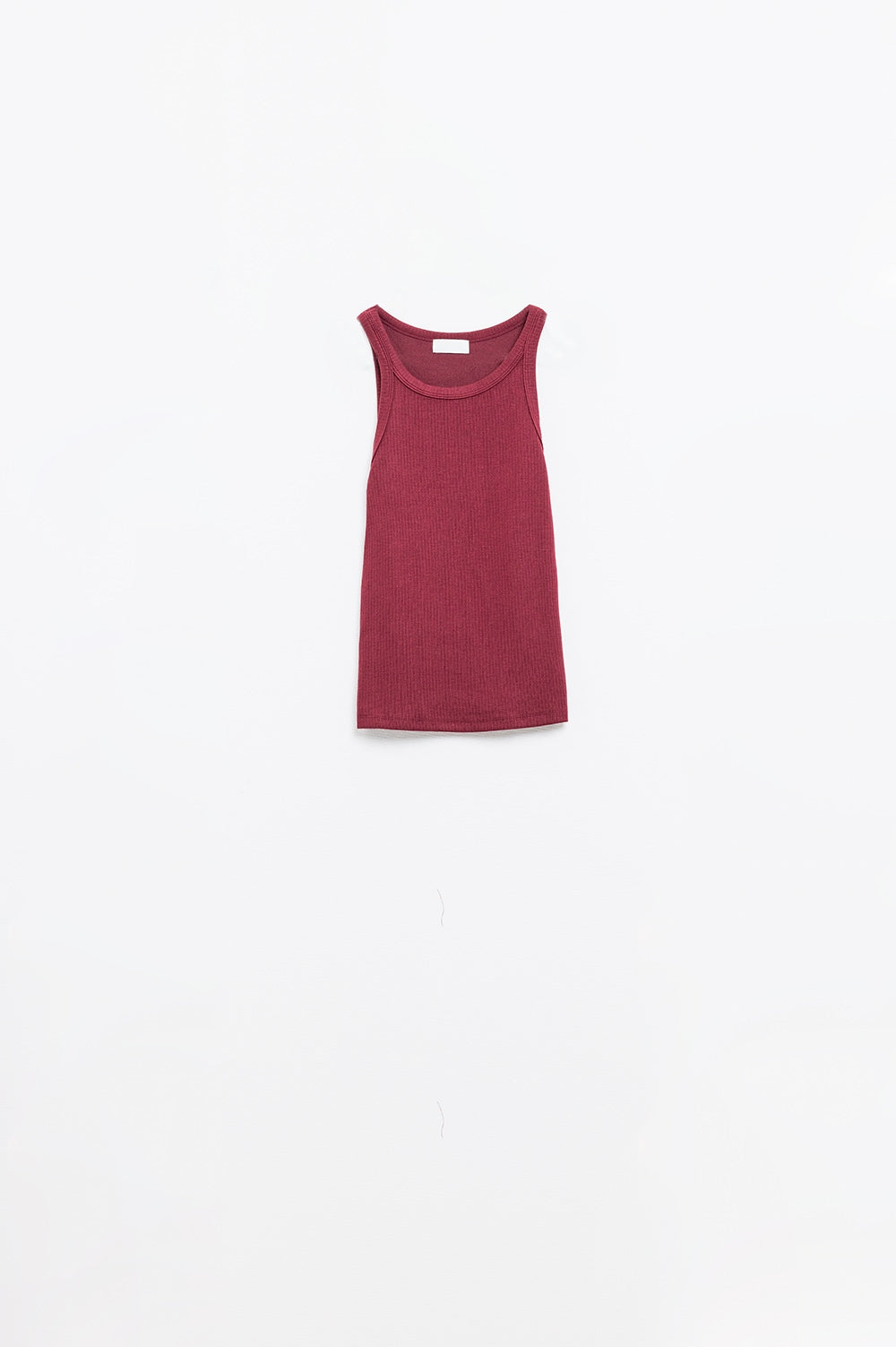 Sleeveless burgundy Top With Ribbed details - top
