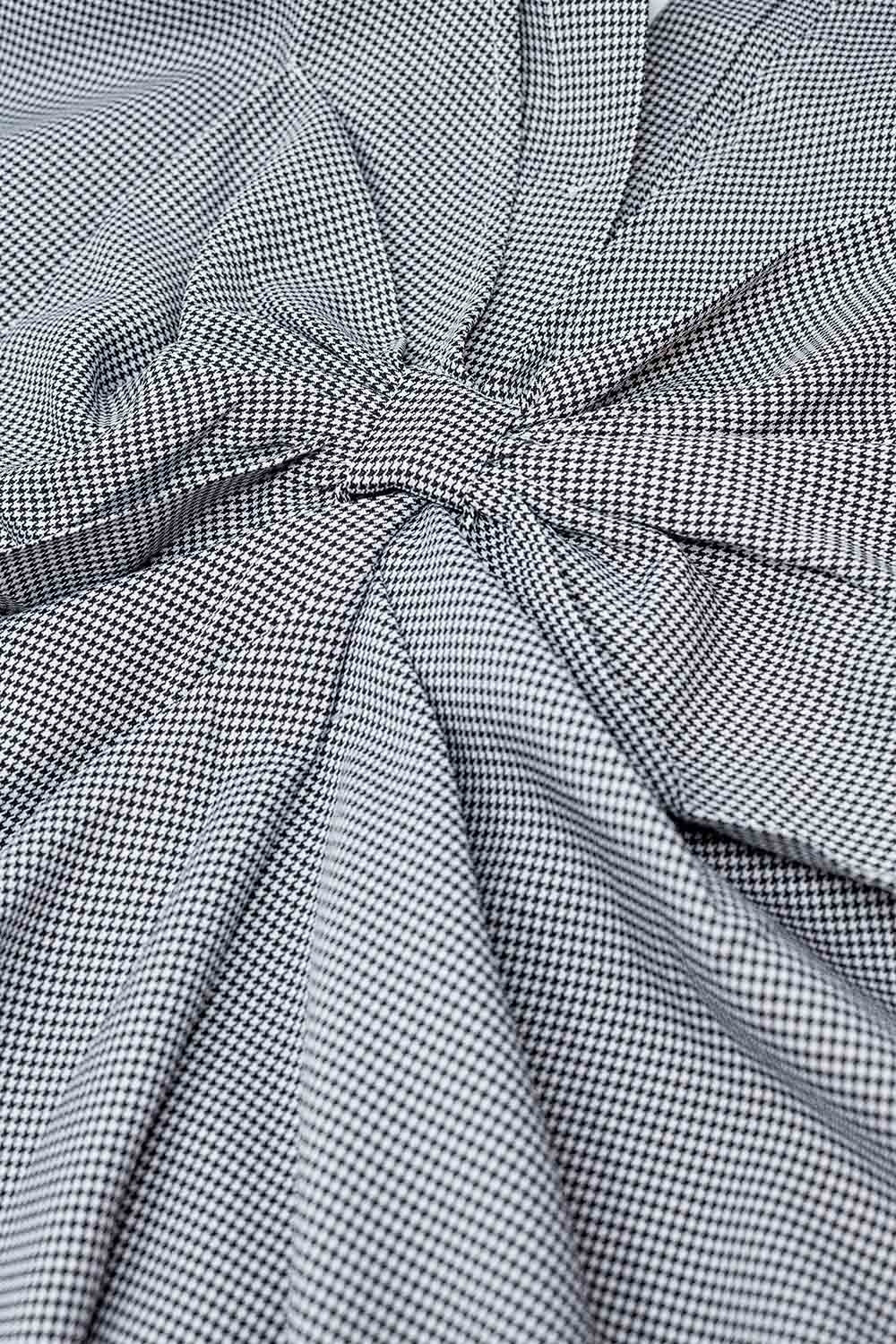 Oversize Gingham Shirt With Bow Detail in Black and White - Shirts