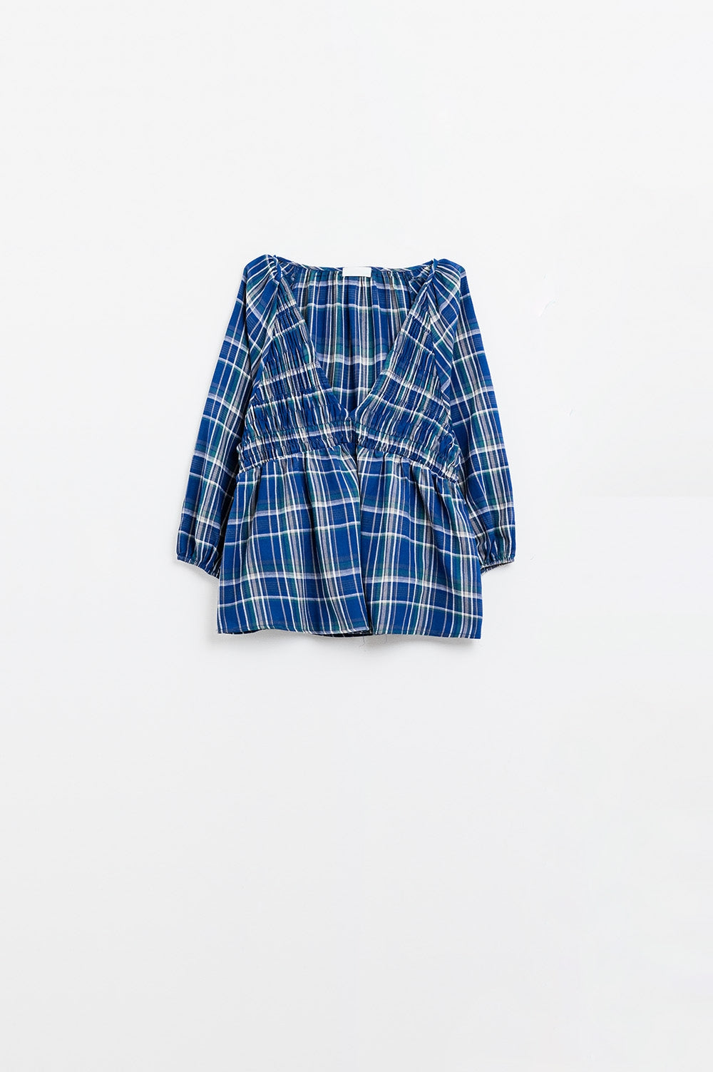 Babydoll Plaid Shirt in Blue and Green - Shirts