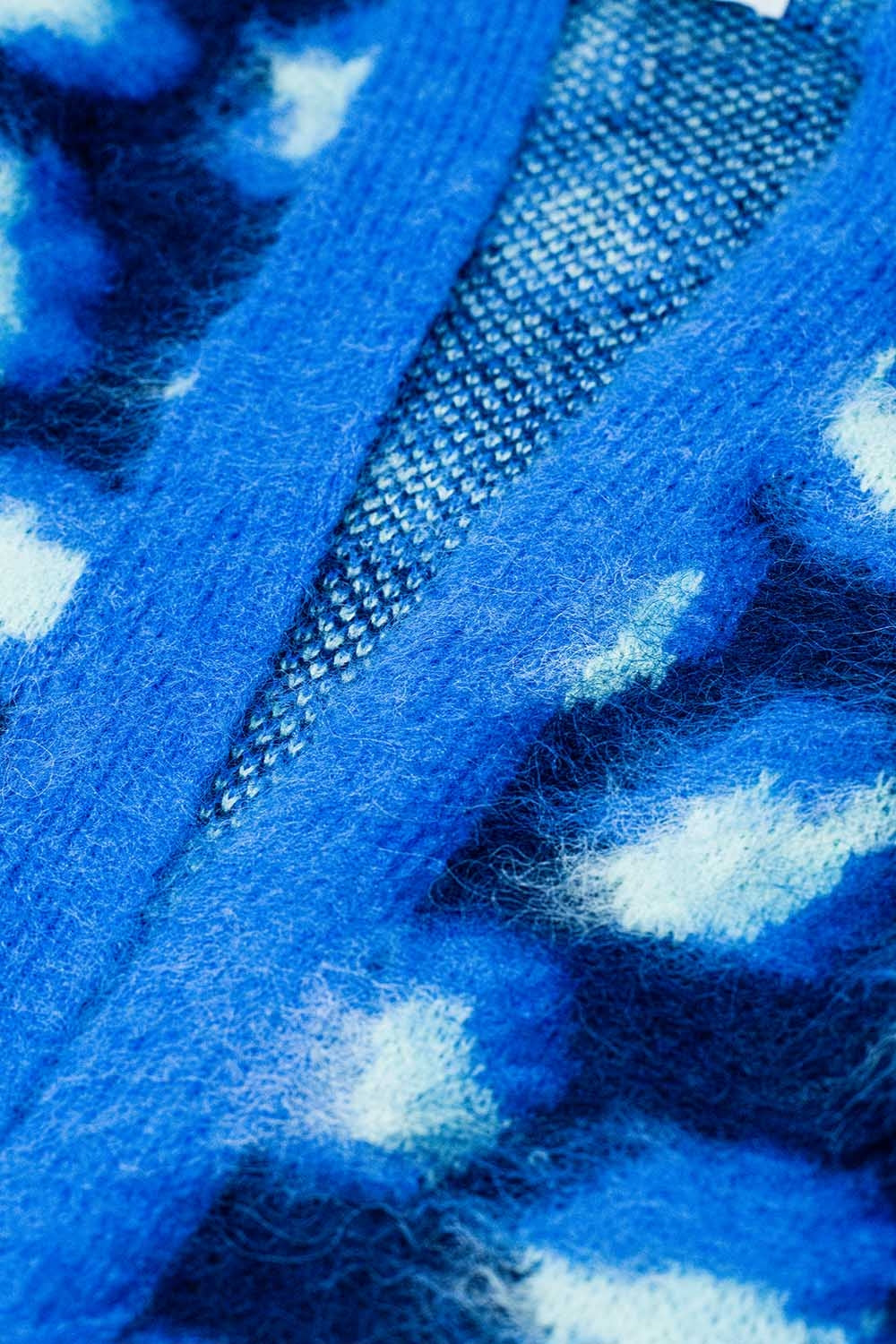 Blue Leopard print cardigan with wool