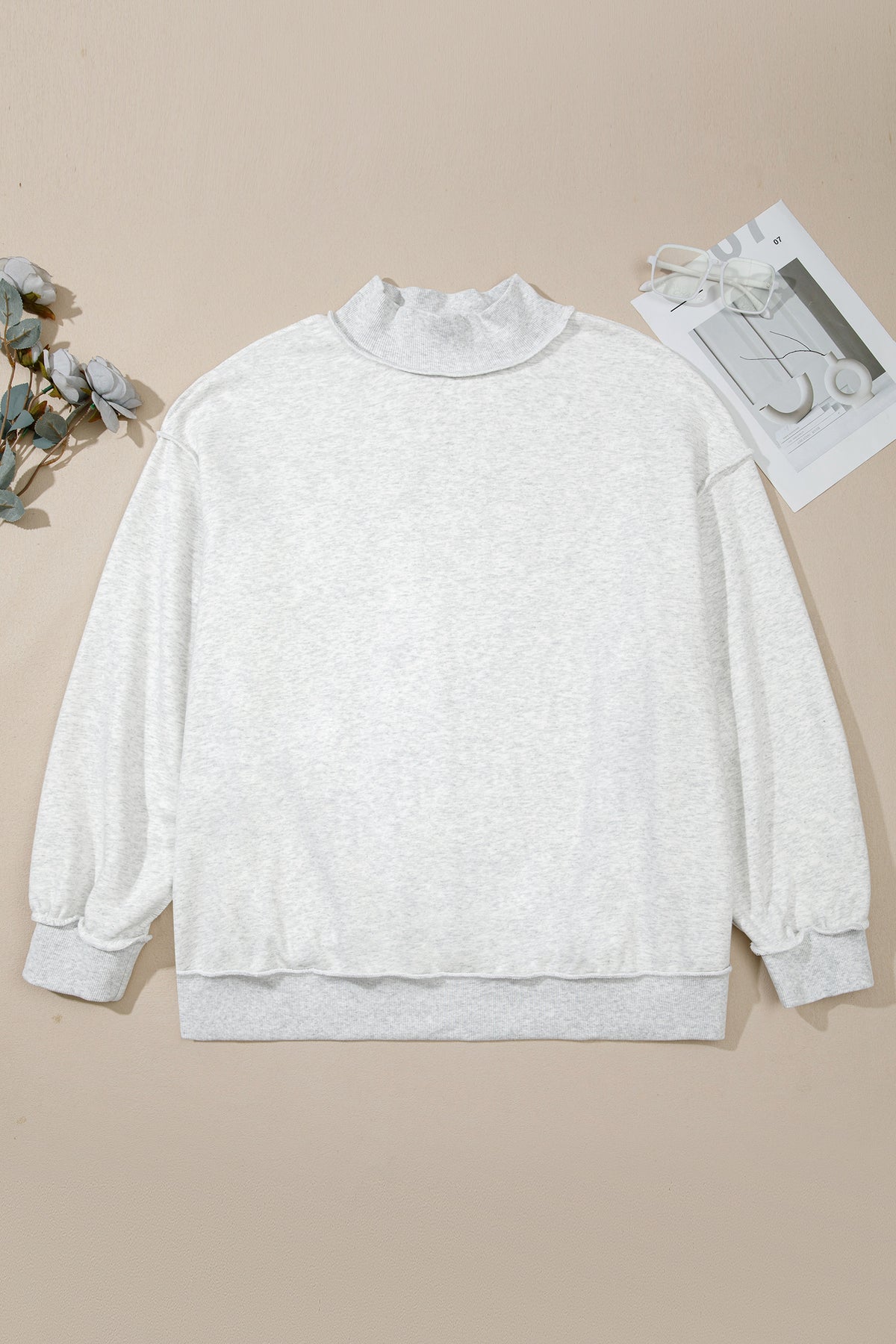 Exposed Seam Detail Reversible Double Wear Plus Size Sweatshirt - Plus Size/Plus Size Sweatshirts & Hoodies