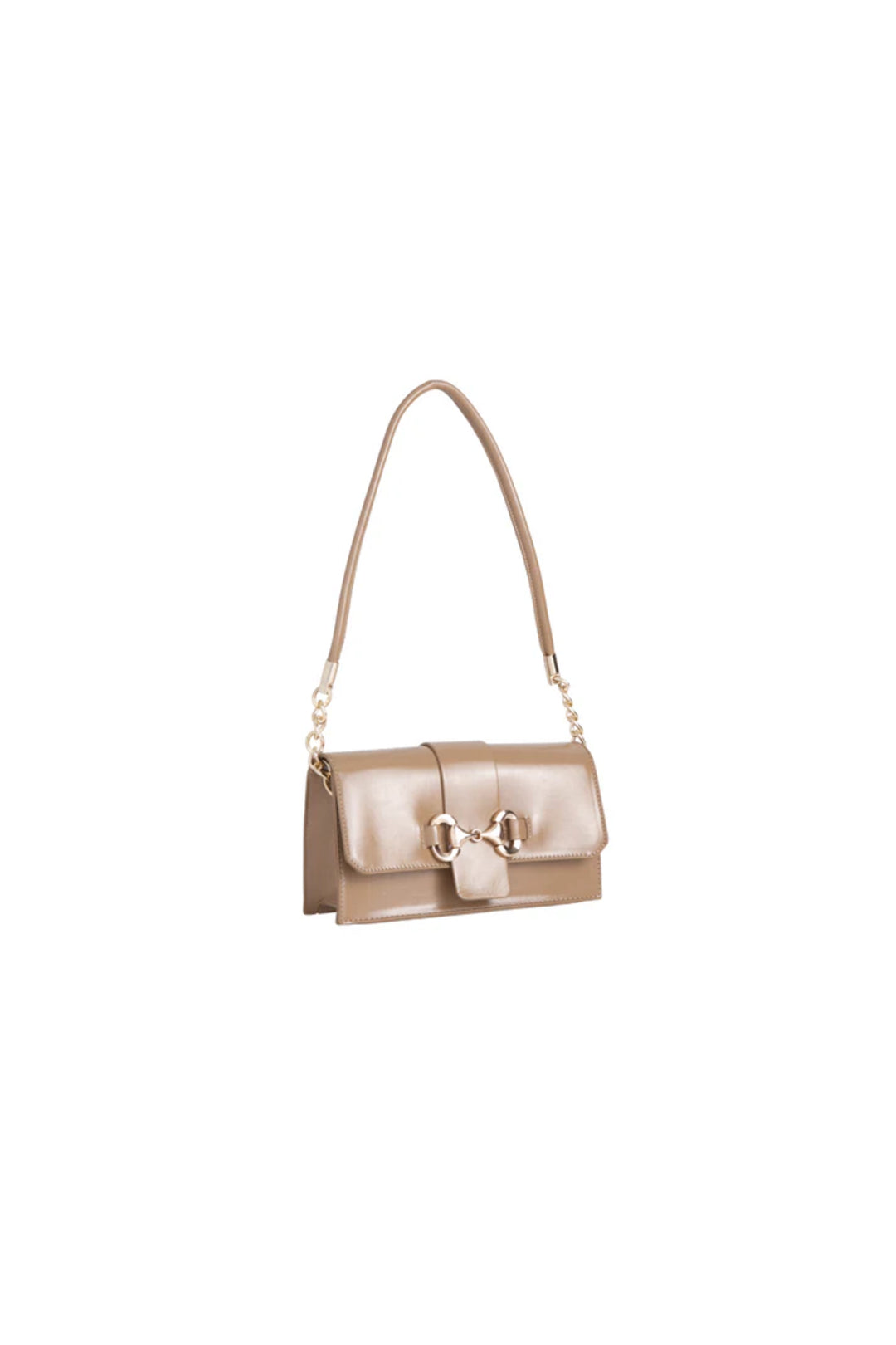 Beige Faux Leather Clutch Bag - Bags