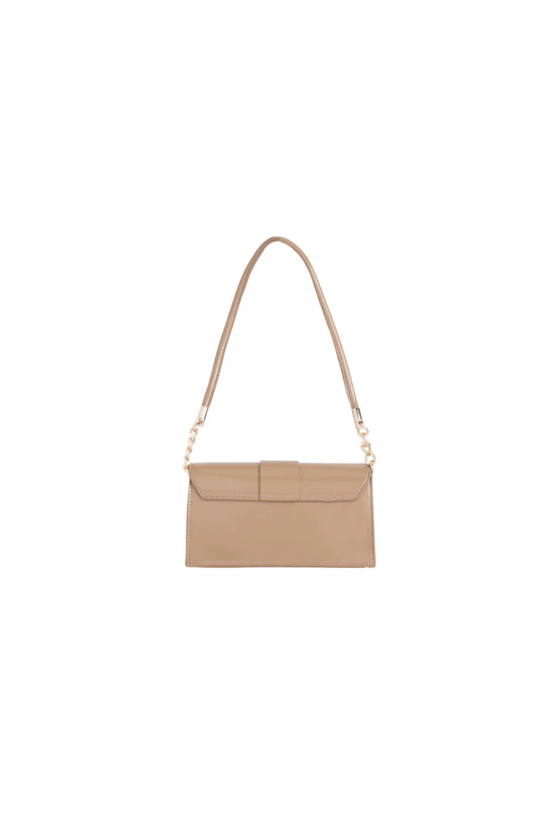 Beige Faux Leather Clutch Bag - Bags