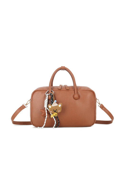 Brown Handbag With Charms - Apparel & Accessories