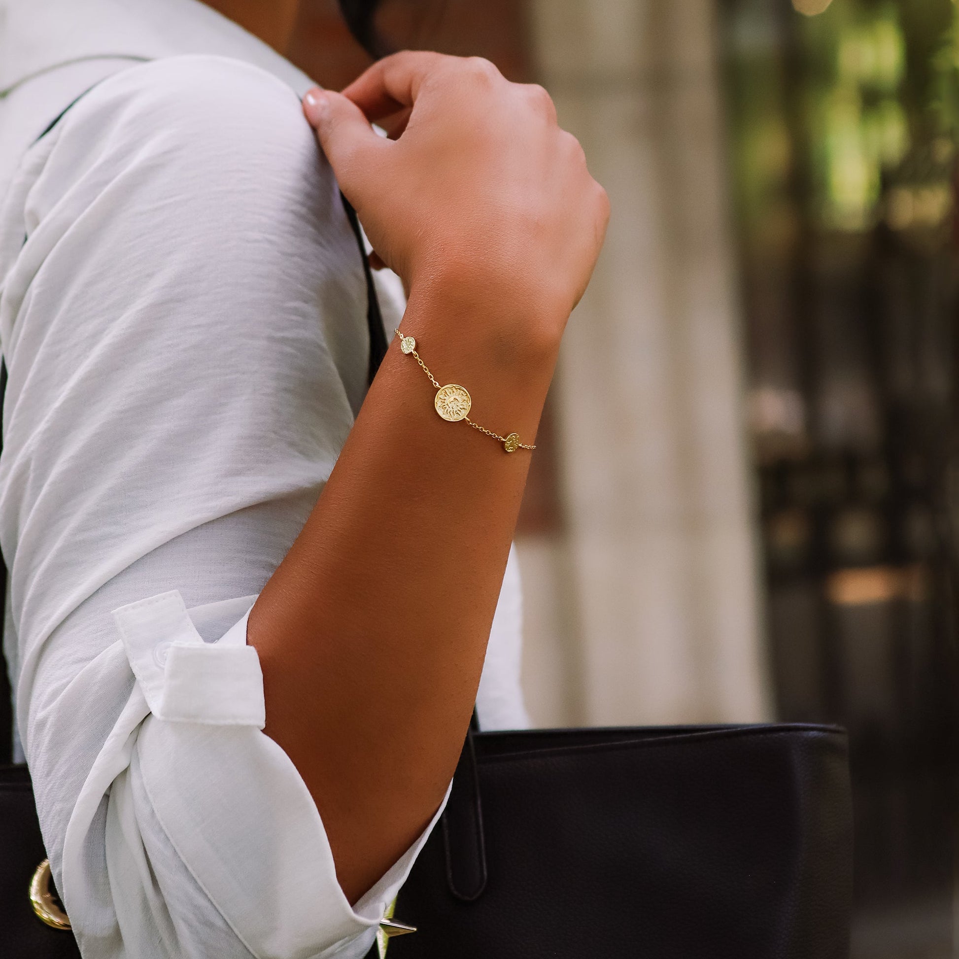 Alena Sun Coin Bracelet | 18K Gold Plated - Bracelet