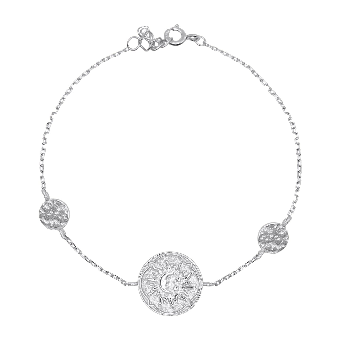 Alena Sun Coin Bracelet | 925 Sterling Silver - Bracelet