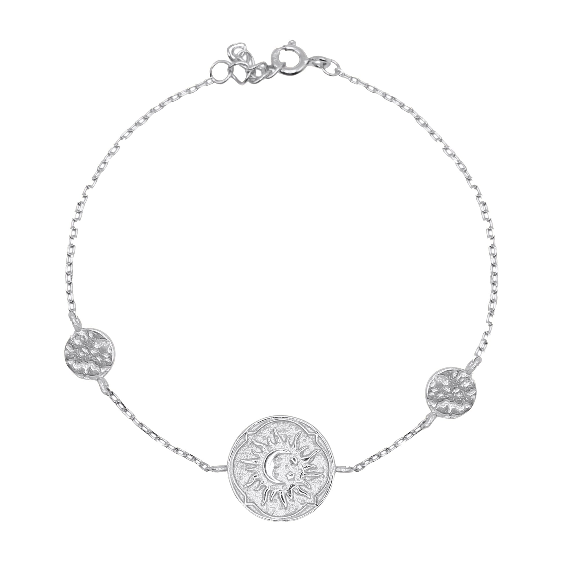 Alena Sun Coin Bracelet | 925 Sterling Silver - Bracelet