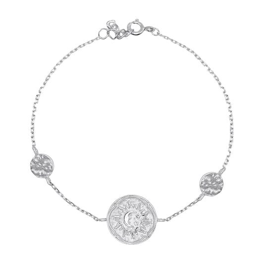 Alena Sun Coin Bracelet | 925 Sterling Silver - Bracelet