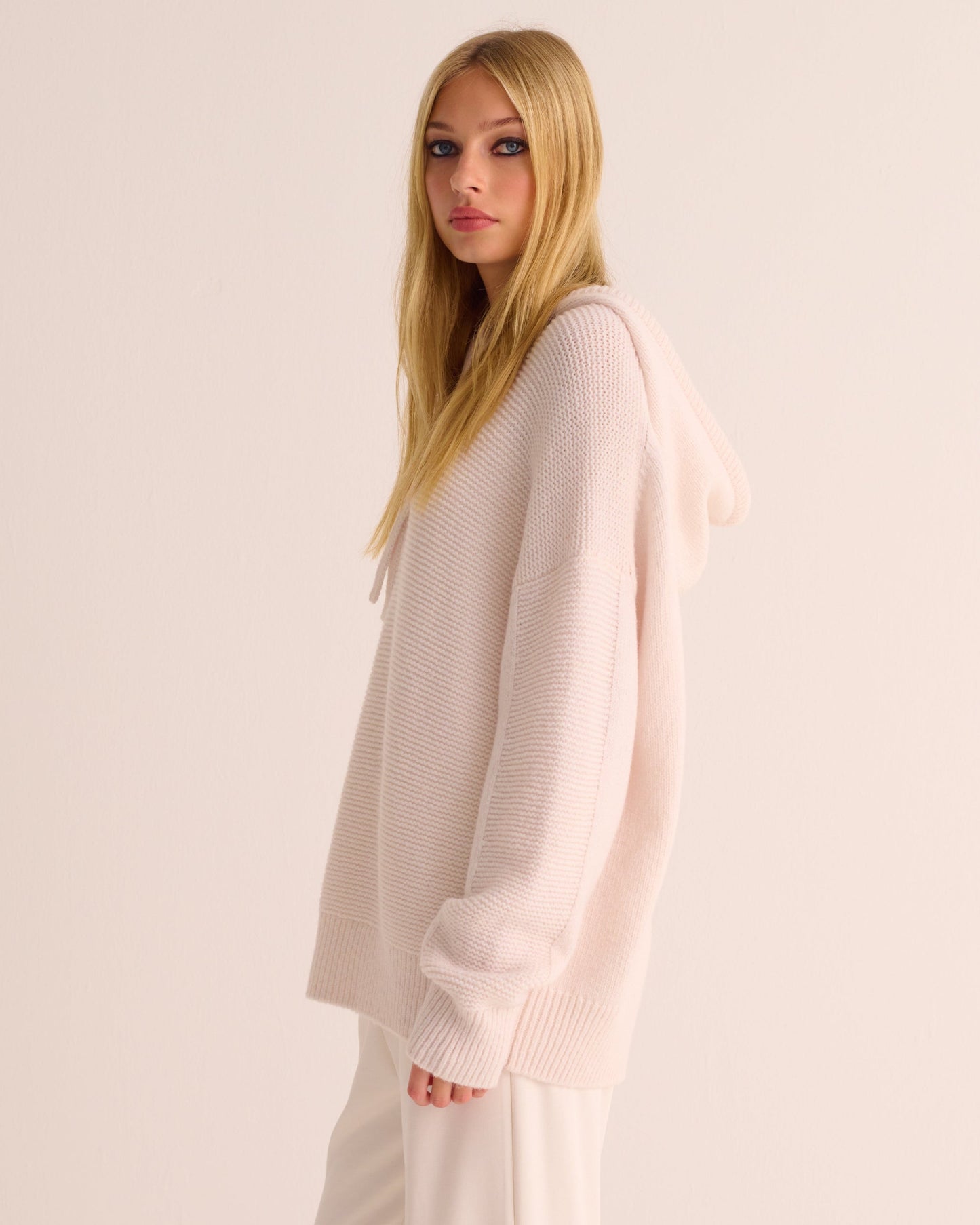 Ivory Alpaca Blend Hoodie - Loungewear