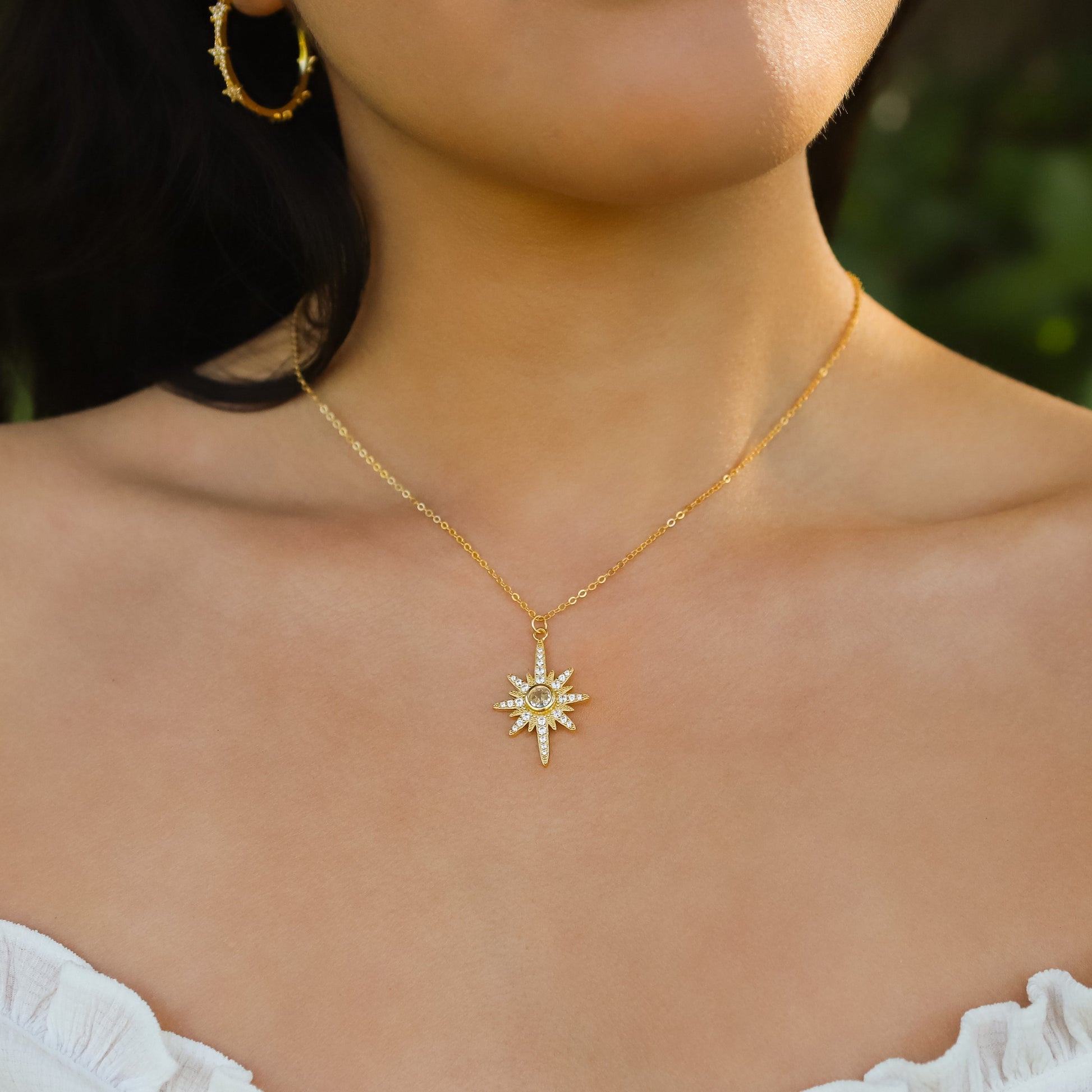 Heidi North Star Birthstone Necklace | 18K Gold Plated - Necklace