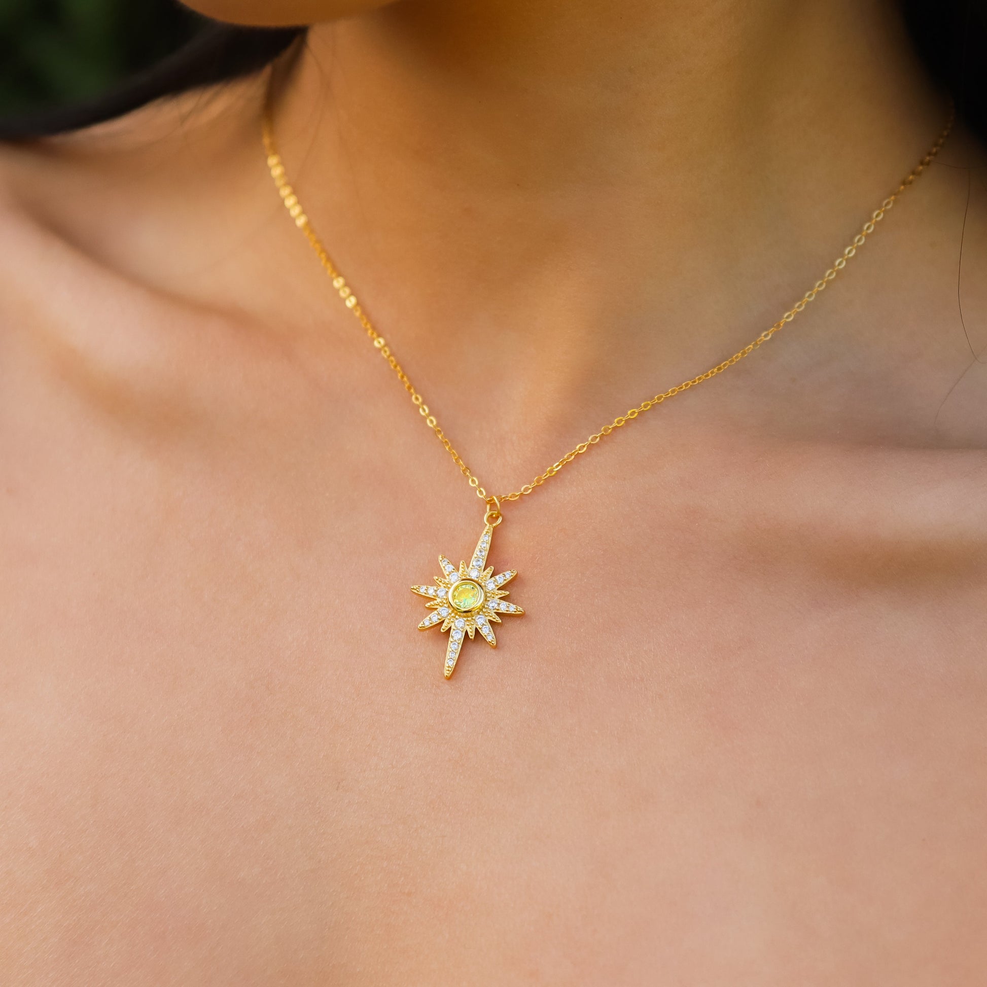 Heidi North Star Birthstone Necklace | 18K Gold Plated - Necklace