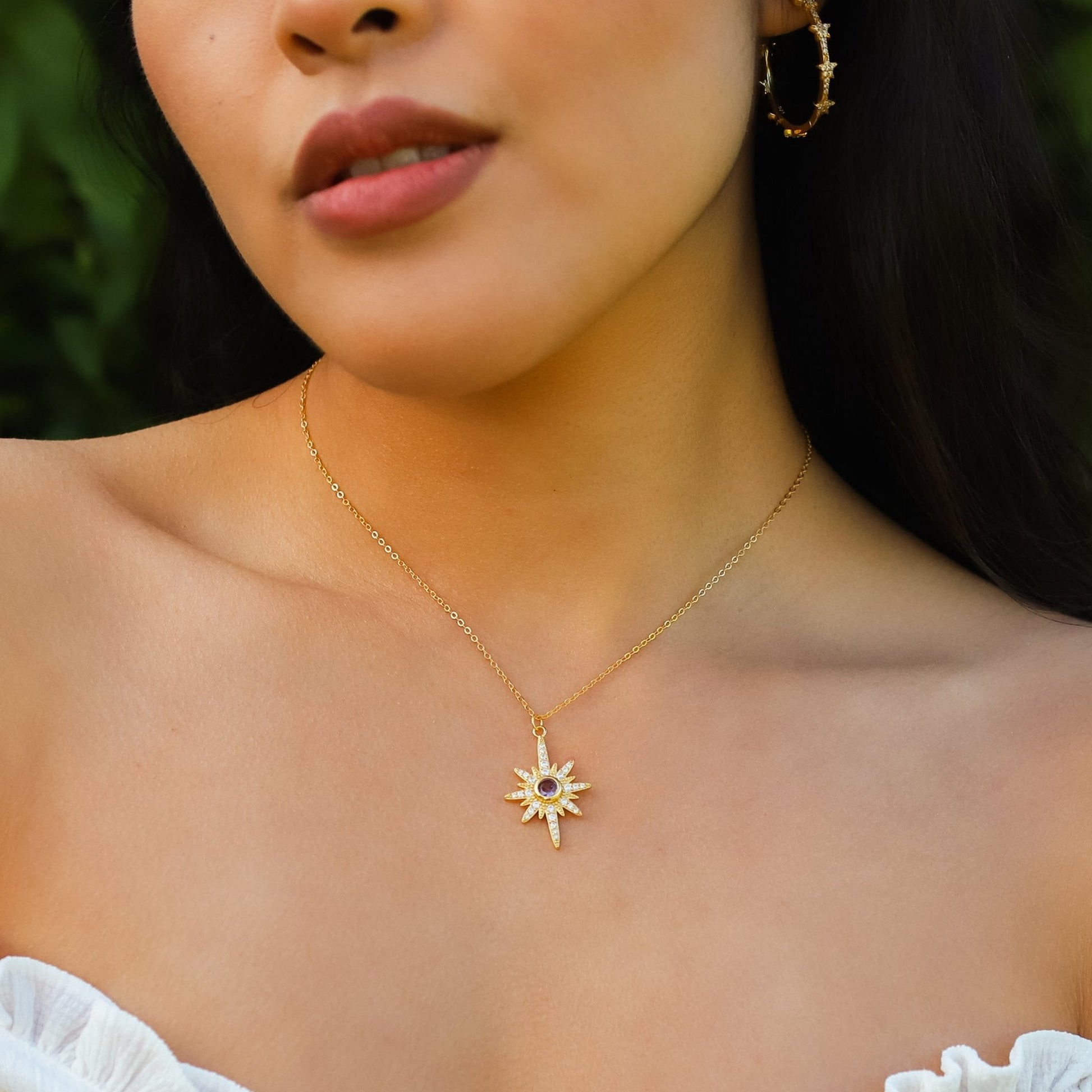 Heidi North Star Birthstone Necklace | 18K Gold Plated - Necklace