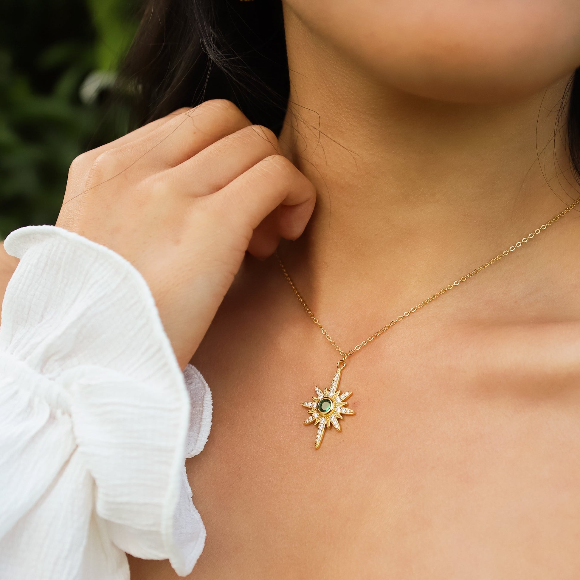 Heidi North Star Birthstone Necklace | 18K Gold Plated - Necklace