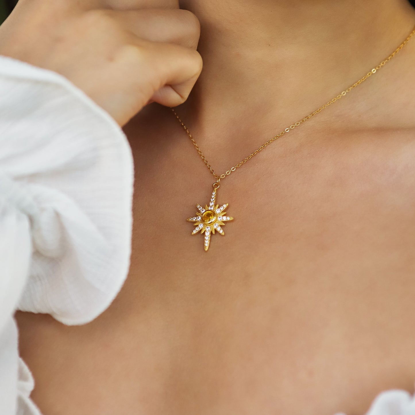 Heidi North Star Birthstone Necklace | 18K Gold Plated - Necklace