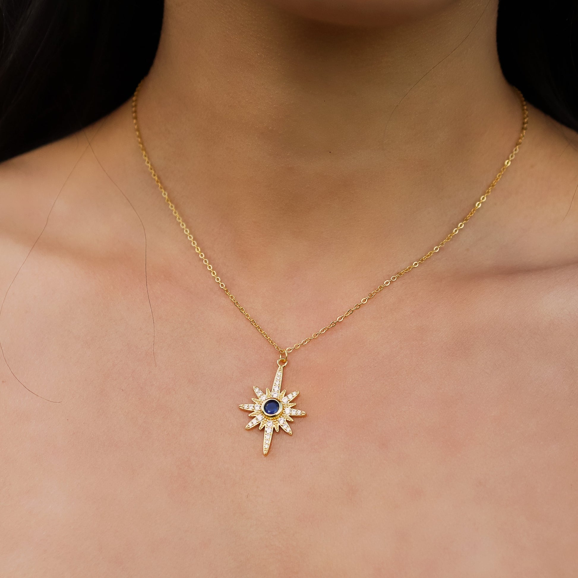 Heidi North Star Birthstone Necklace | 18K Gold Plated - Necklace