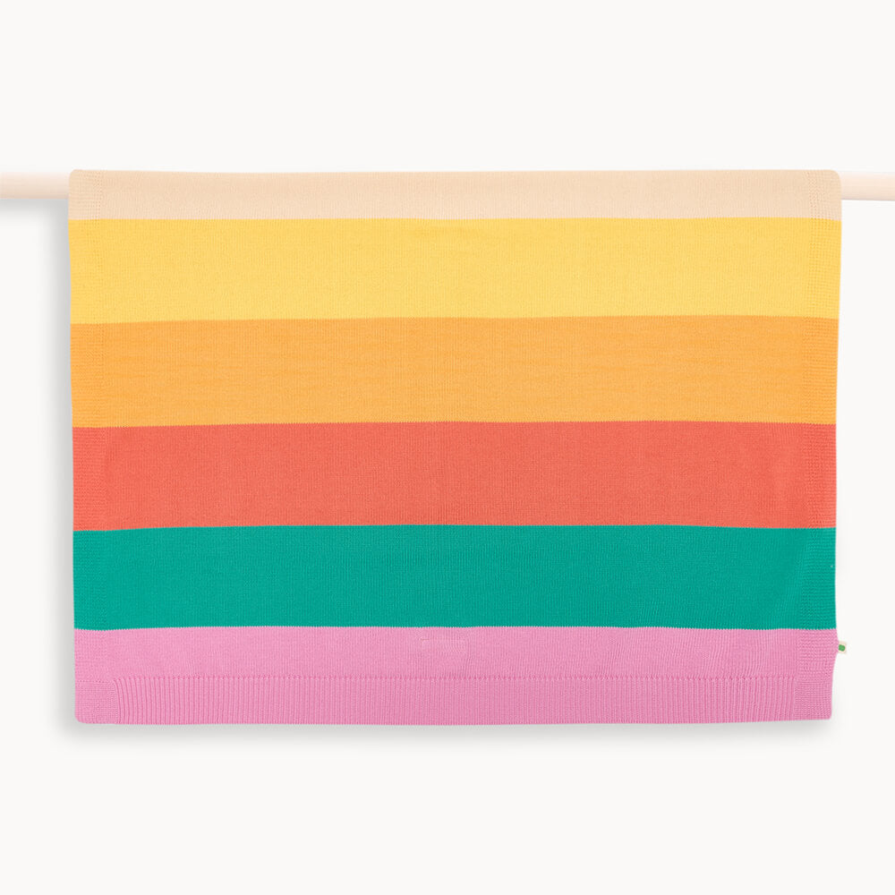 Bobby - Pink Rainbow Stripe Shawl - Receiving Blankets