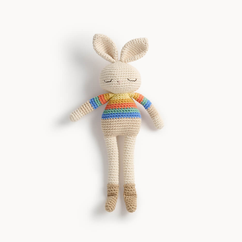 Bonnie Bunny Crochet Toy - Rainbow stripe - Stuffed Animals