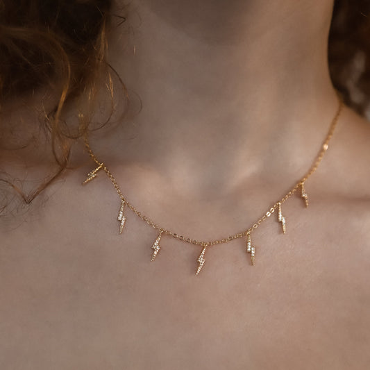 Beau Lightning Necklace | 14K Gold Plated - Necklace
