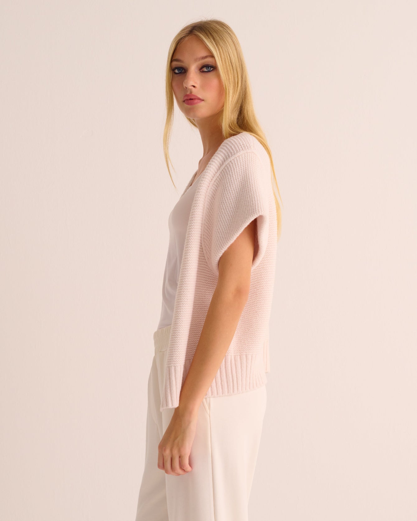 Ivory Alpaca Short Sleeve Shrug - Loungewear
