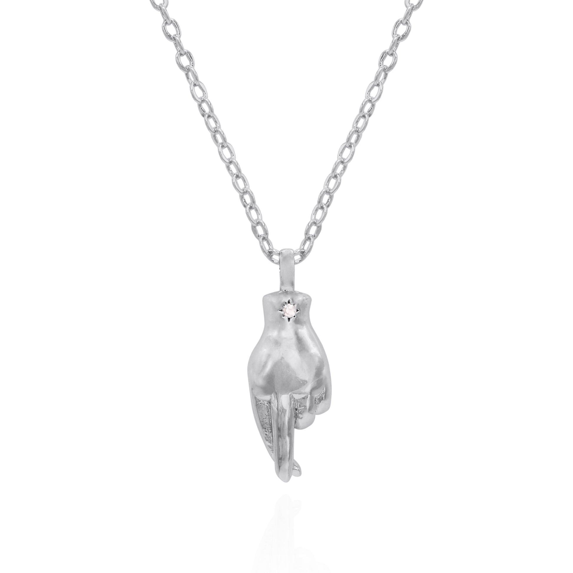 Billie Fingers Crossed Necklace | 925 Sterling Silver - Necklace