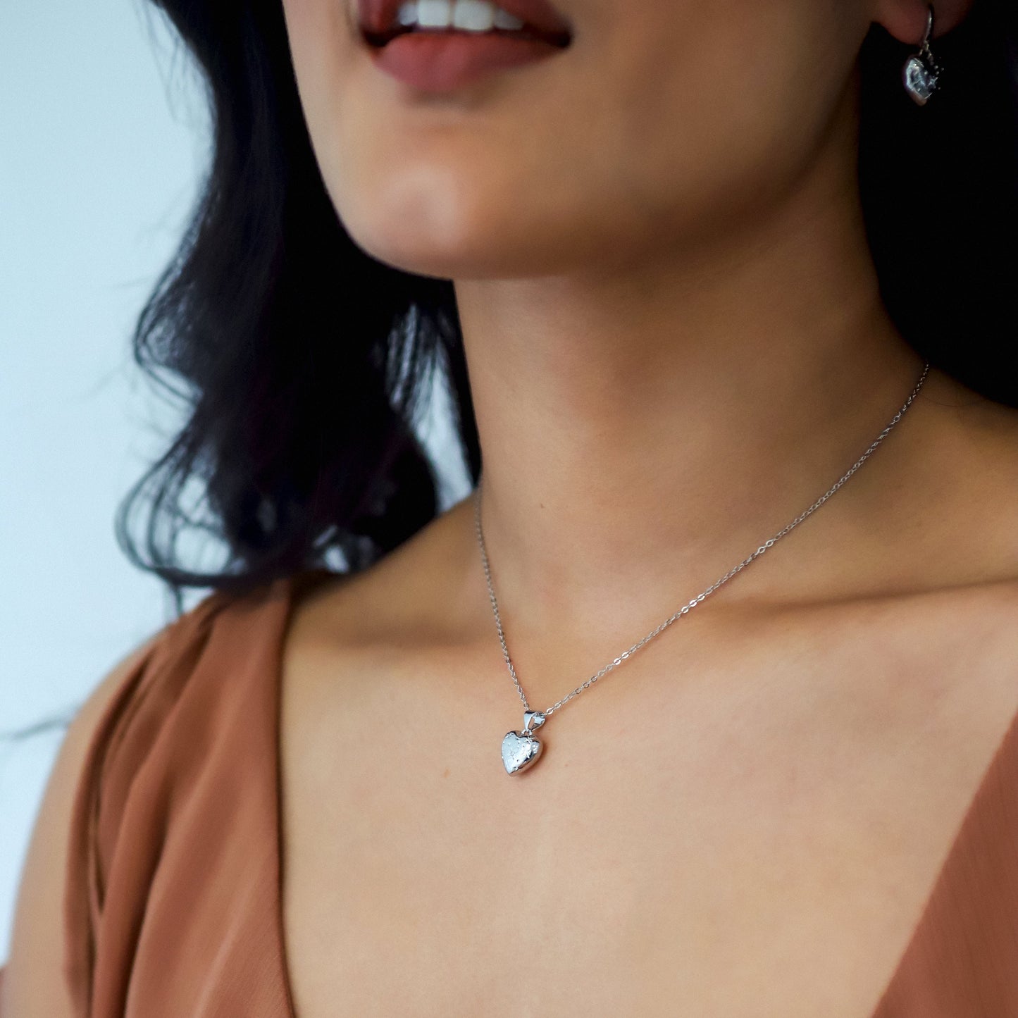 Vida Bubble Heart Necklace | 925 Sterling Silver - Necklace