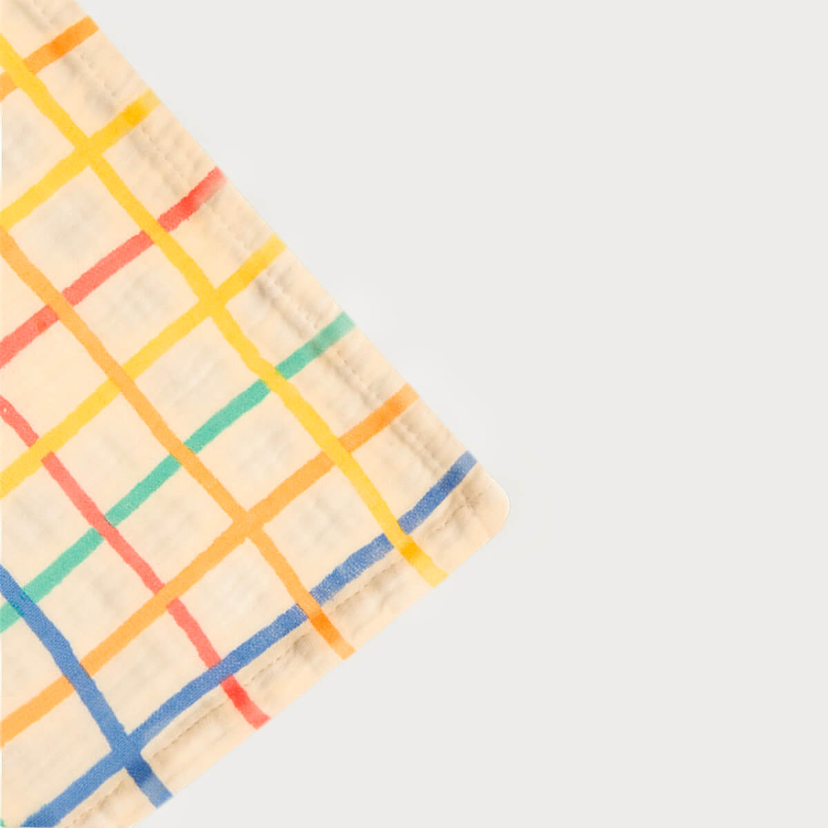 Ditto - Rainbow Check Large Muslin Swaddle Blanket - Swaddling Blankets