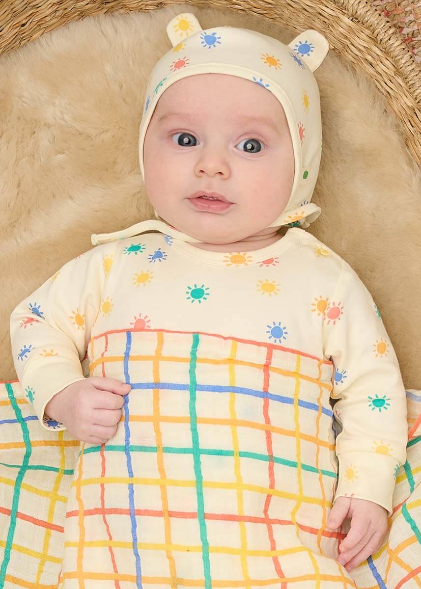 Dreamy & Ditto Set - Baby Playsuit & Muslin Swaddle Blanket Gift Box - Baby Gift Sets