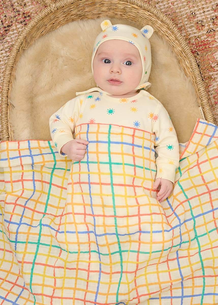 Dreamy & Ditto Set - Baby Playsuit & Muslin Swaddle Blanket Gift Box - Baby Gift Sets