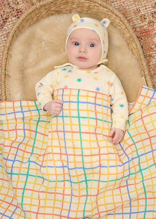 Dreamy & Ditto Set - Baby Playsuit & Muslin Swaddle Blanket Gift Box - Baby Gift Sets