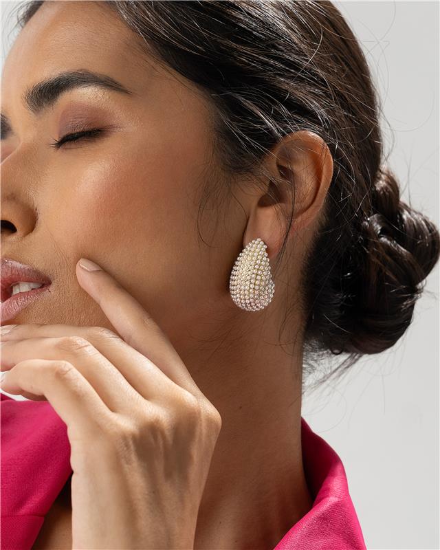 Sahi London Golden Stud Statement Earring - EARRINGS