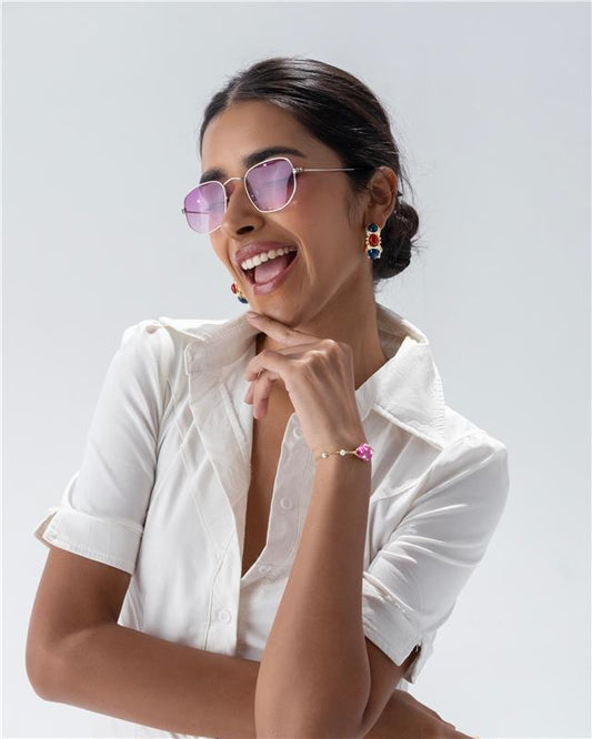 Sahi London Multicolor Hoop Statement Earring - EARRINGS