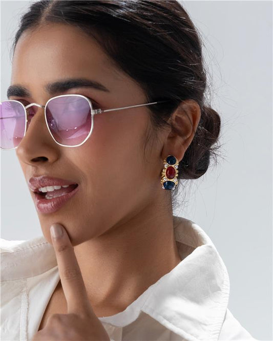 Sahi London Multicolor Hoop Statement Earring - EARRINGS