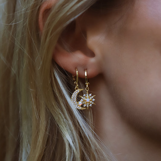 Esmae Moon & Star Earrings | 14K Gold Plated - Earrings
