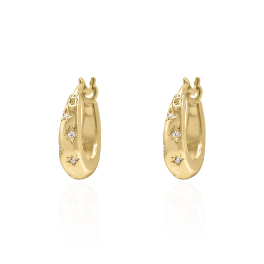 Esti Star Hoop Earrings | 18K Gold Plated - Earrings