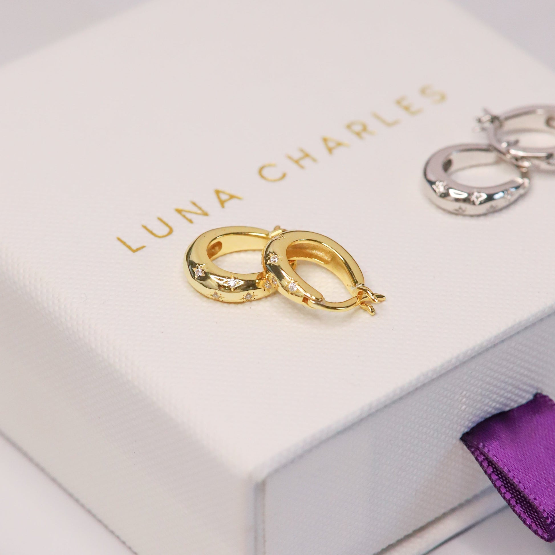 Esti Star Hoop Earrings | 18K Gold Plated - Earrings