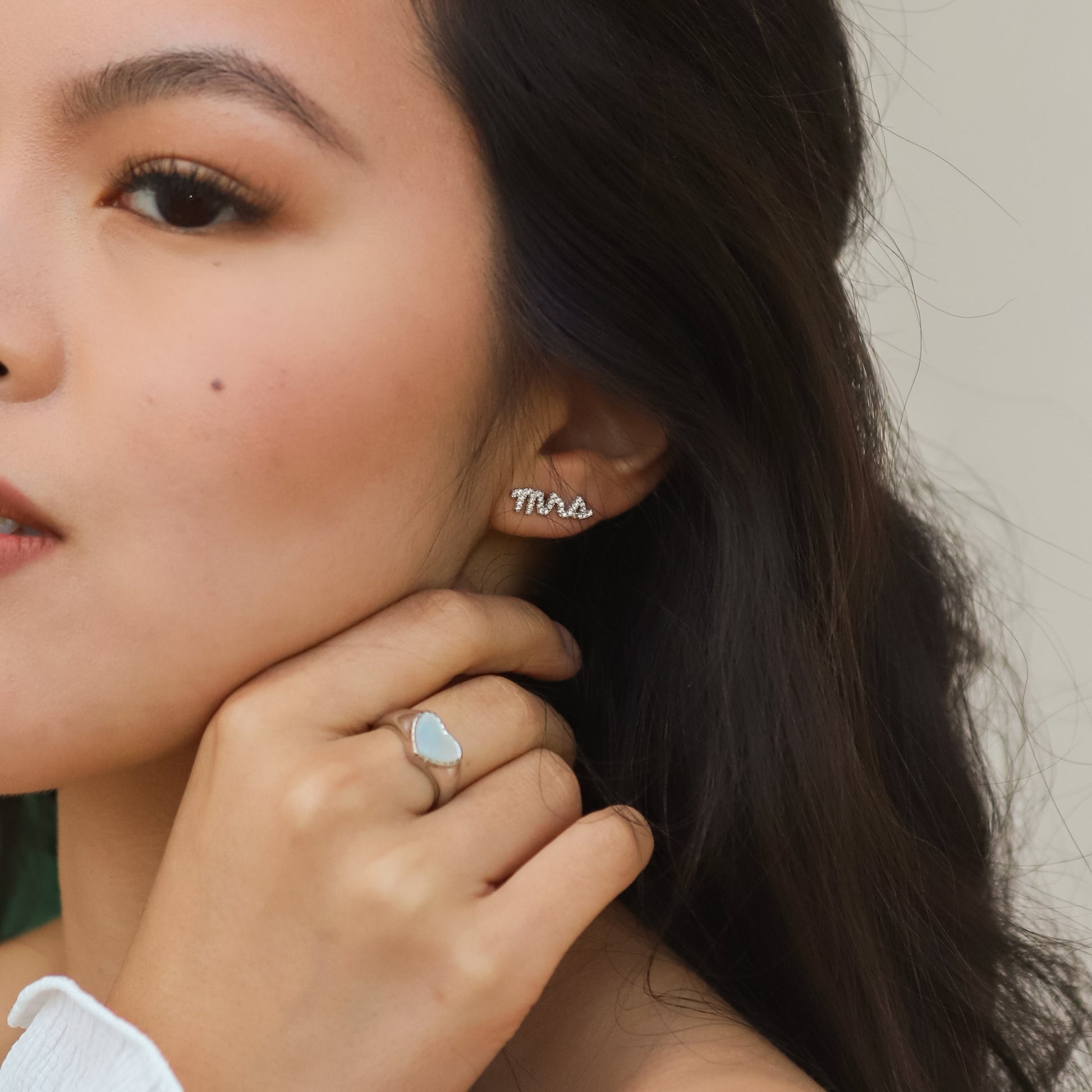 Ettie 'Mrs' Stud Earrings | 925 Sterling Silver - Earrings