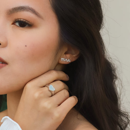 Ettie 'Mrs' Stud Earrings | 925 Sterling Silver - Earrings