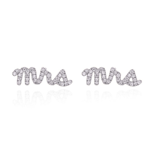 Ettie 'Mrs' Stud Earrings | 925 Sterling Silver - Earrings