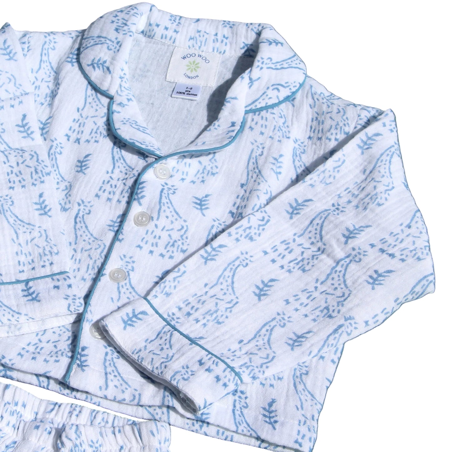Blue Giraffe Organic Muslin Pyjamas - Pajamas